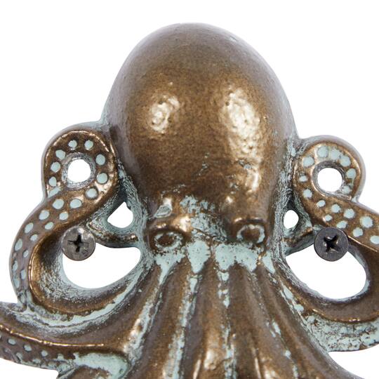 Set of 2 Bronze Metal Coastal Wall Hook, 8" x 7"